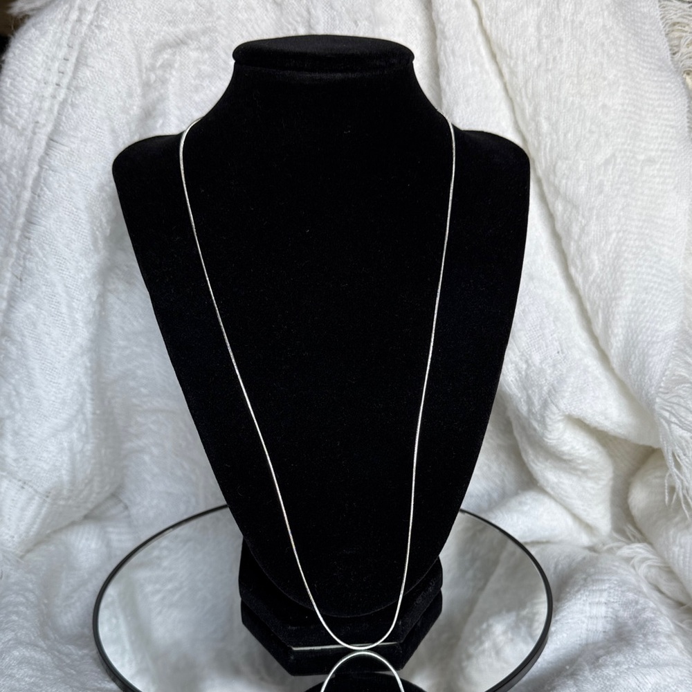 Sterling Silver Stamped Necklace NWOT Total length is 24 inches